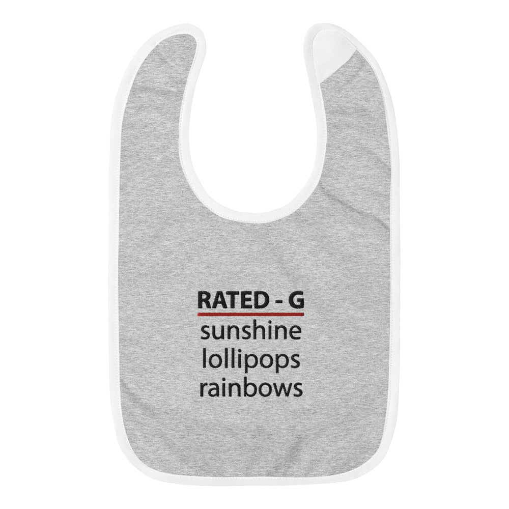 Rated-G Embroidered Baby Bib