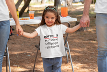 Load image into Gallery viewer, Rated-G Toddler Short Sleeve Tee &quot;Sunshine, Lollipops and Rainbows&quot;
